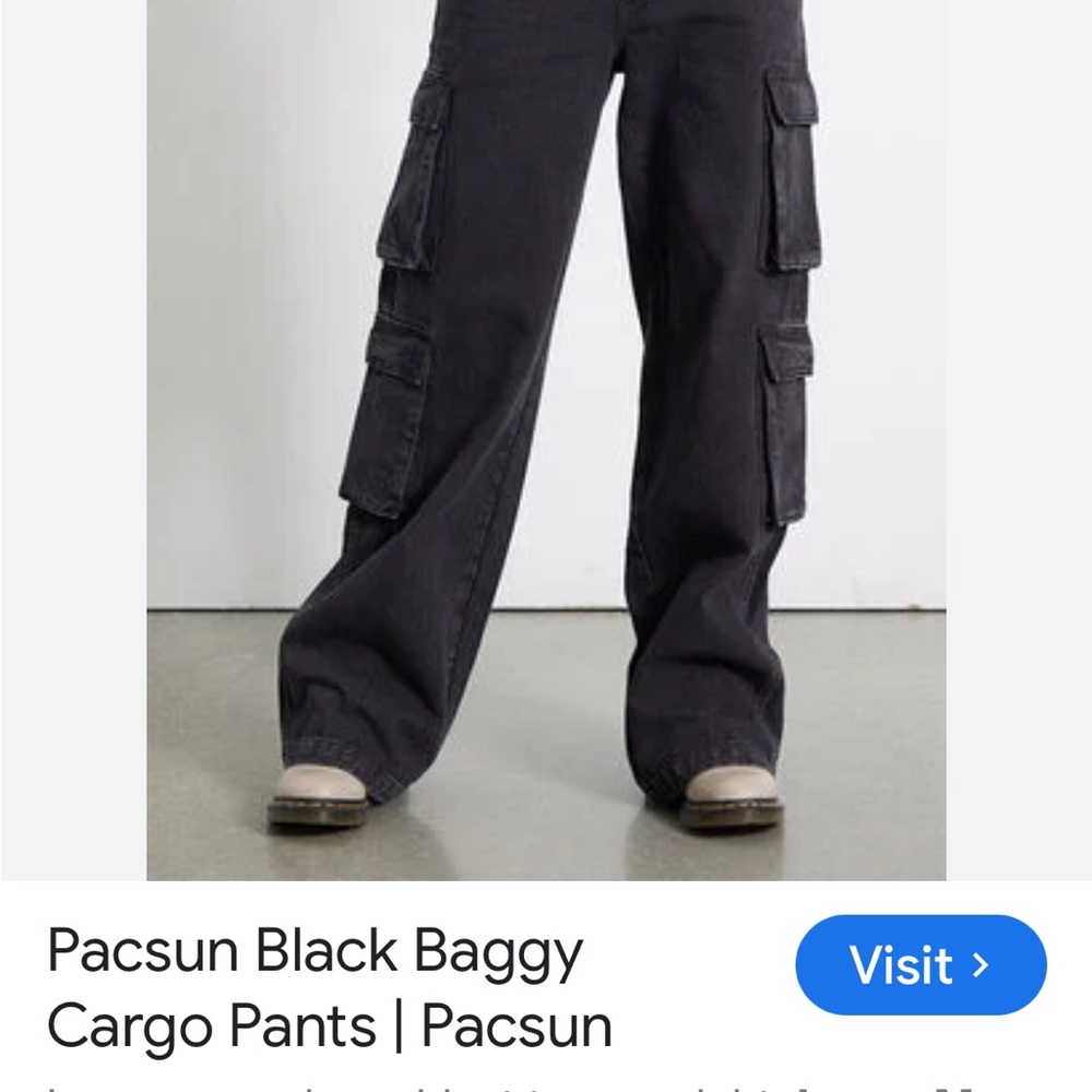 PacSun Black Wide Cargo Trousers
